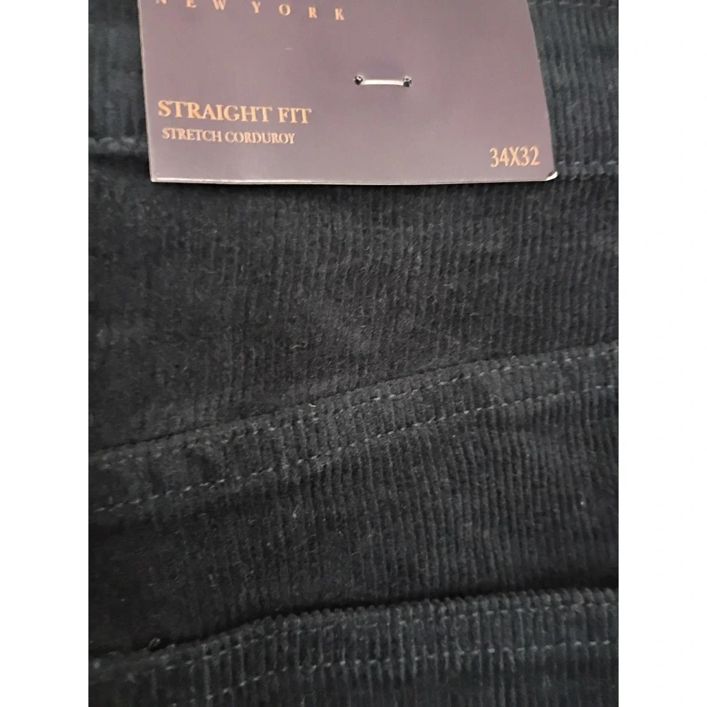 NWT Jachs NY Straight Fit Stretch Corduroy Pants Charcoal Mens 34x32‎ $119